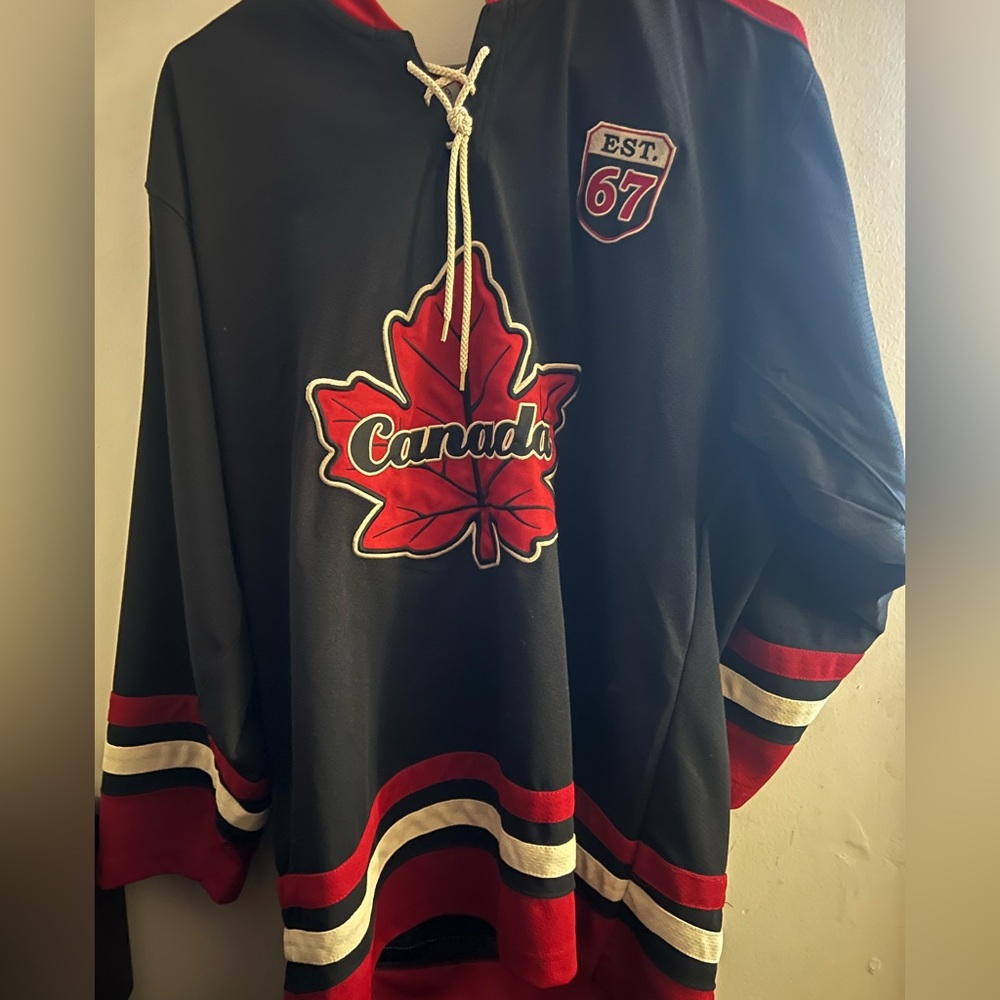 Black and Red Canada Hockey Jersey